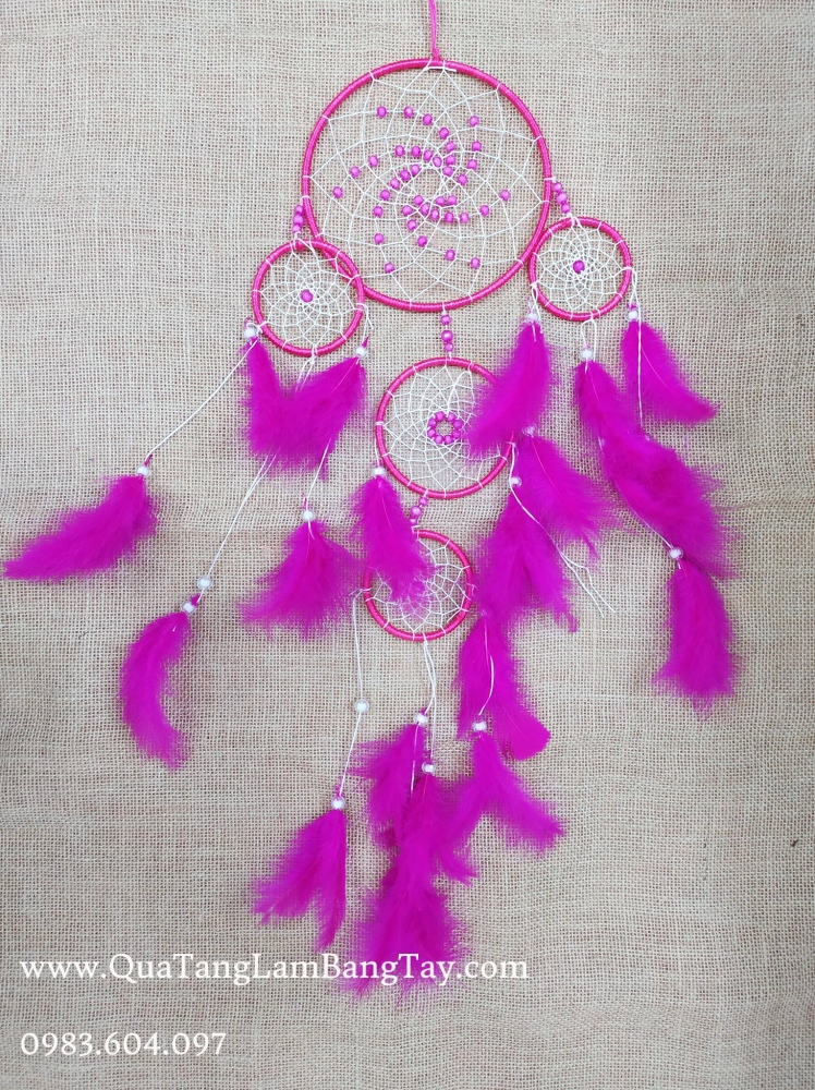 dreamcatcher đẹp màu hồng